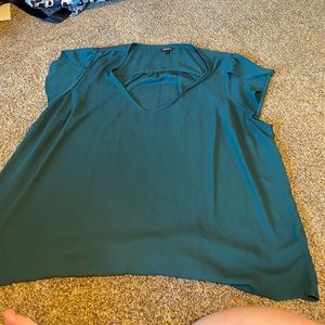 Emerald green torrid v neck flow top